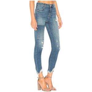 J Brand Alana High Rise Crop Skinny Jeans Size 27 Ardent Raw Hems Distressed